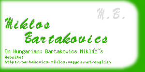 miklos bartakovics business card